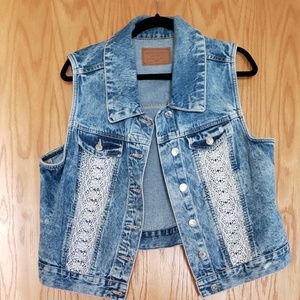 Amethyst Denim Lace Vest